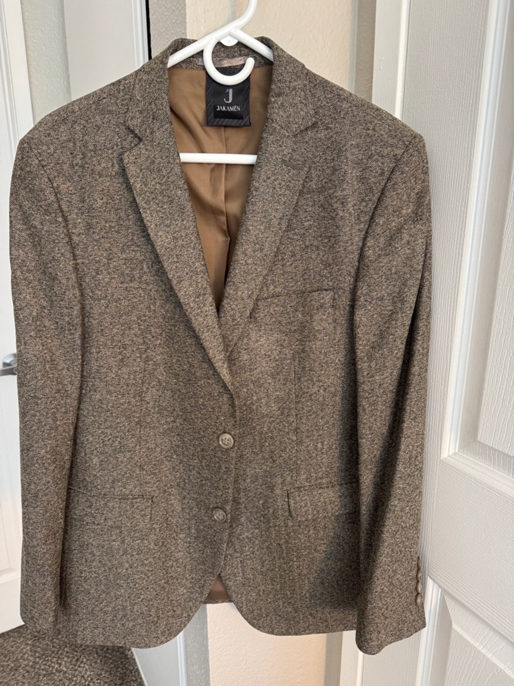 Brown Men's Wool-Blend Blazer- Size 50